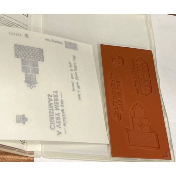 Stampin Up! 131751 Wishing You A Very Merry Christmas Rubber Stamp Set OF 4 - Picture 3 of 3